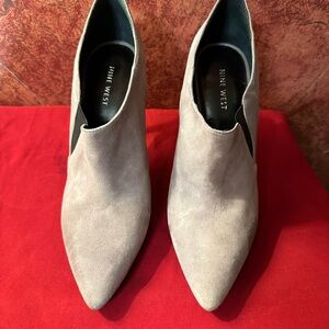 Nine West Taupe Suede Pointed Ankle Booties